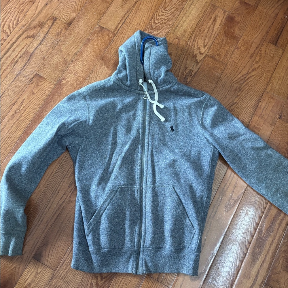 Ralph Lauren Gray Zip-Up Hoodie Sweatshirt